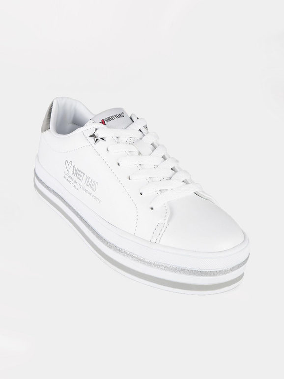 Sweet Sneakers stringate con platform Sneakers Basse bambina Bianco taglia 30