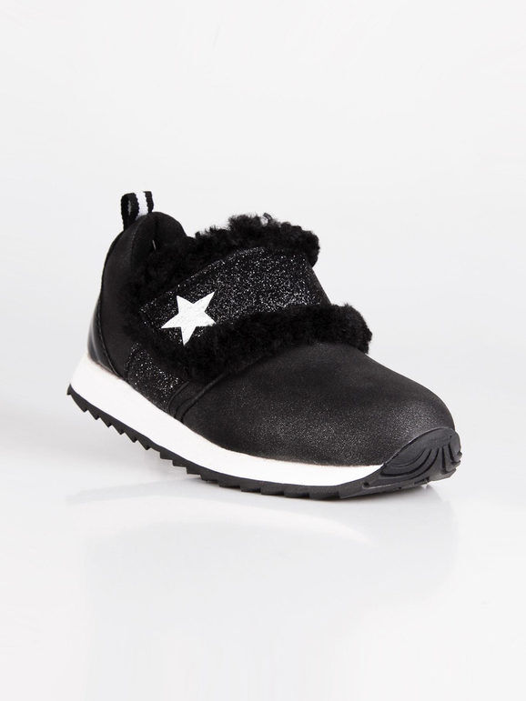 Miss Sixty Scarpe con strappo e brillantini Sneakers Basse bambina Nero taglia 23