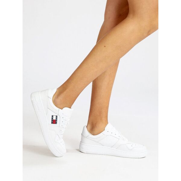 tommy hilfiger retro basket wmn sneakers in pelle donna sneakers basse donna bianco taglia 36
