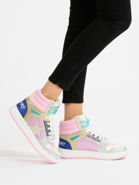 Shop Art BASKET HAILEY Sneakers alte donna glitter Sneakers Alte donna Multicolore taglia 39