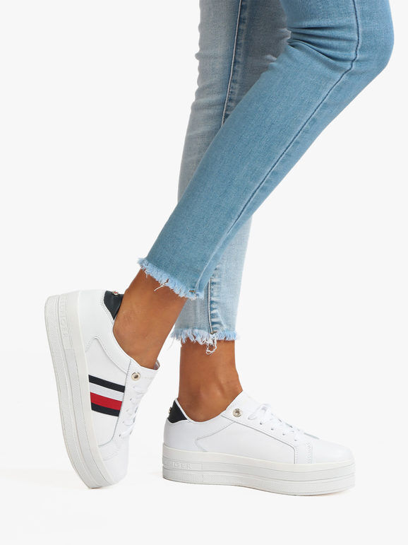 Tommy Hilfiger Sneakers donna in pelle Sneakers Basse donna Bianco taglia 37