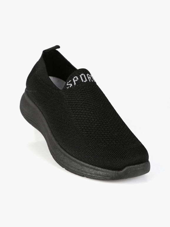 Sport Sneakers donna slip on in tessuto Scarpe ive donna Nero taglia 36