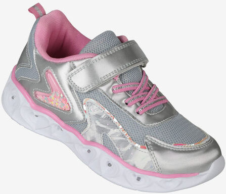 Bacio & Bacio Sneakers da ragazza con luci e strappo Scarpe sportive bambina Argento taglia 35