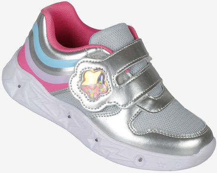 Bacio & Bacio Sneakers da ragazza con luci e strappo Scarpe sportive bambina Argento taglia 32