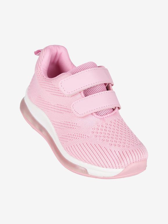 Solada Sneakers in tessuto da bambina con strappi e luci Scarpe sportive bambina Rosa taglia 27