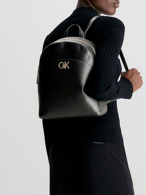 calvin klein re lock domed backpack zainetto donna zaini donna nero taglia unica