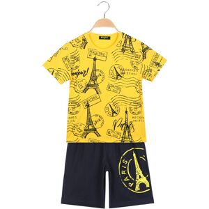 Mouset Completo sportivo corto da ragazzo Completi 3-16 Anni bambino Giallo taglia 16