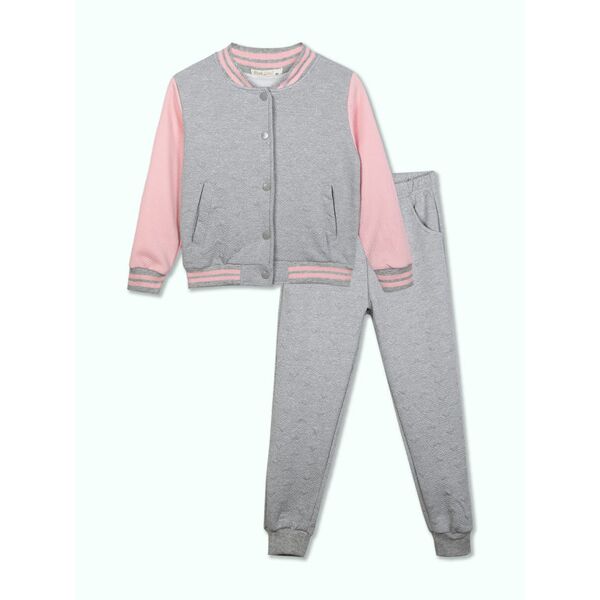 pink shell completo sportivo da bambina 2 pezzi con felpa a bottoni tute sportive bambina grigio taglia 12