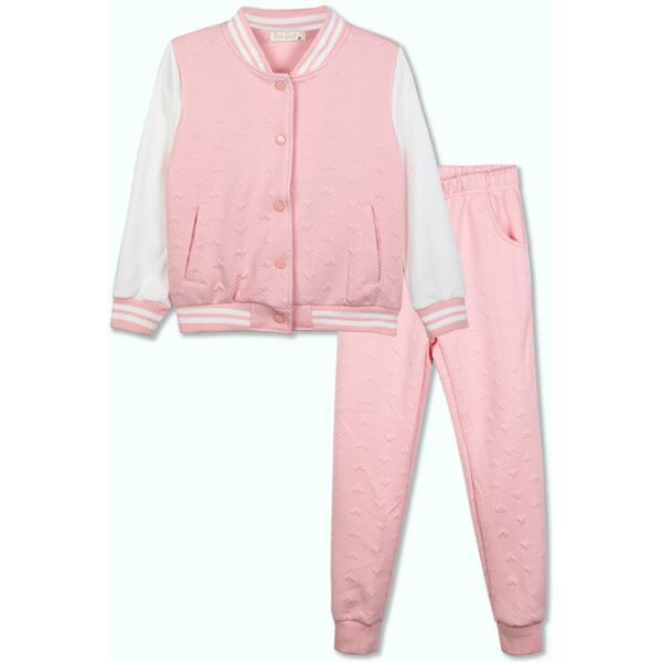 pink shell completo sportivo da bambina 2 pezzi con felpa a bottoni tute sportive bambina rosa taglia 06