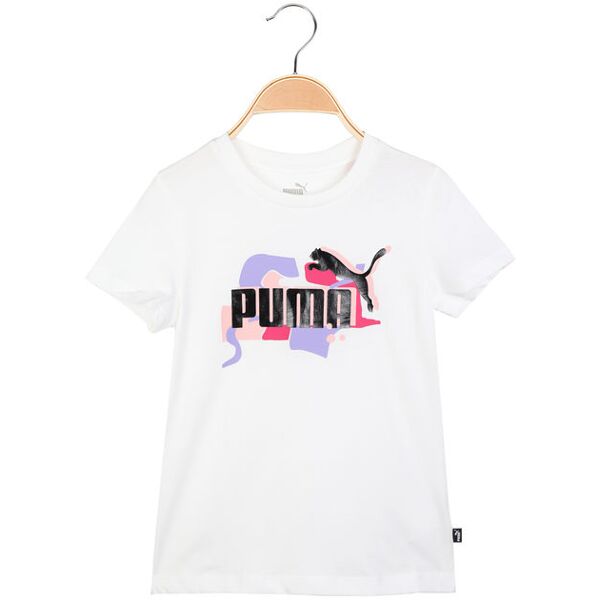 puma ess + street art t-shirt sportiva da ragazza t-shirt e top bambina bianco taglia 15/16