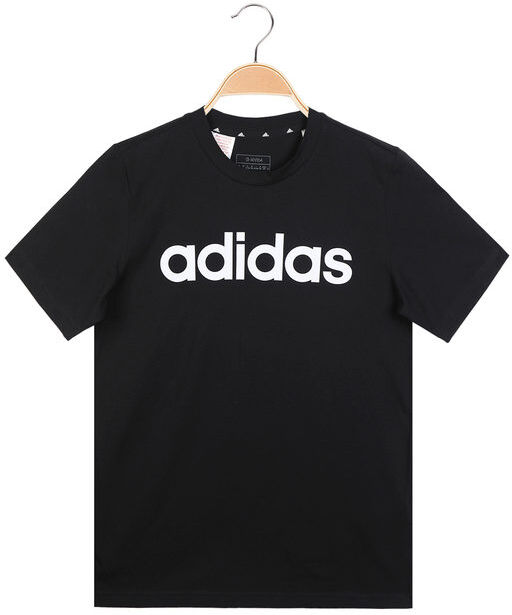 adidas t-shirt da ragazzi a manica corta t-shirt e top unisex bambino nero taglia 15/16