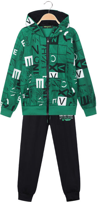 mouset tuta sportiva da bambino 3 pezzi con cappuccio e zip tute sportive bambino verde taglia 10