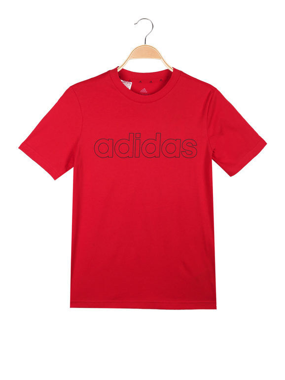 Adidas B LIN T T-shirt da bambino rossa T-Shirt Manica Corta bambino Rosso taglia 15/16