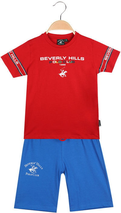 Polo Club Completo corto da bambino t-shirt + bermuda in cotone Completi 3-16 Anni bambino Rosso taglia 07