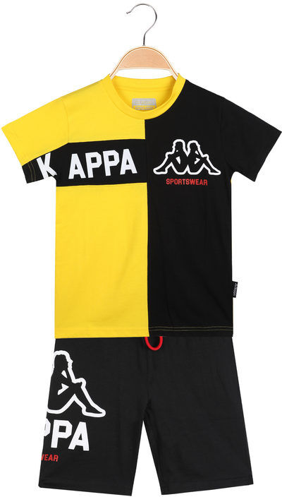 Kappa Completo corto da ragazzo t-shirt + bermuda Completi 3-16 Anni bambino Giallo taglia 10