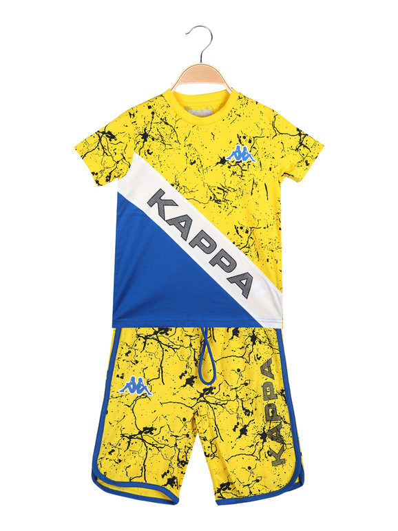 Kappa Completo sportivo corto da bambino t-shirt + bermuda Completi 3-16 Anni bambino Giallo taglia 04