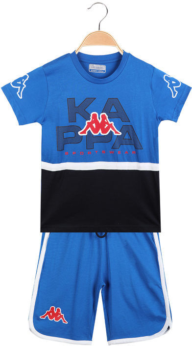 Kappa Completo sportivo corto da ragazzo t-shirt + bermuda Completi 3-16 Anni bambino Blu taglia 14