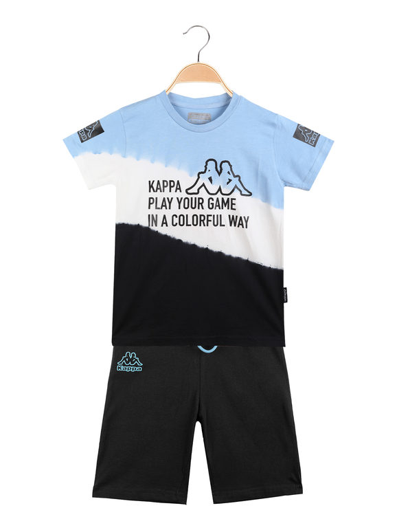 Kappa Completo sportivo corto da ragazzo t-shirt + bermuda Completi 3-16 Anni bambino Blu taglia 14