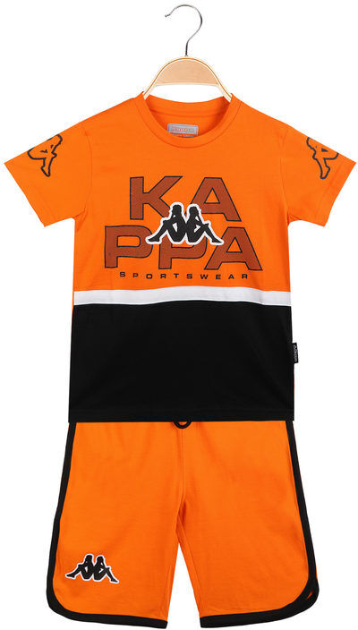 Kappa Completo sportivo corto da ragazzo t-shirt + bermuda Completi 3-16 Anni bambino Arancione taglia 16