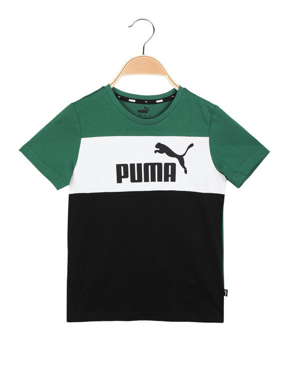 Puma ESS BLOCK TEE T-shirt sportiva da ragazzo T-Shirt e Top bambino Verde taglia 15/16