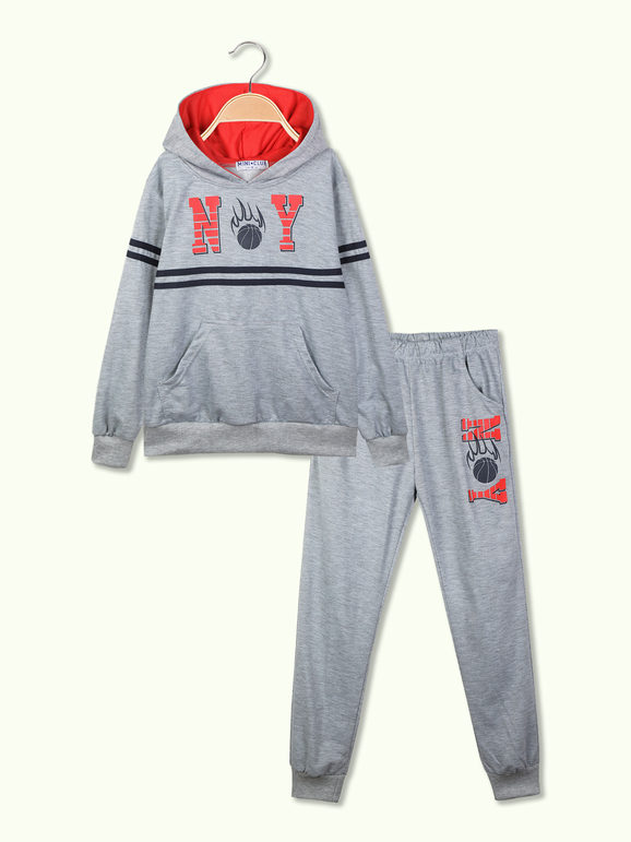 Mini Club Tuta sportiva da ragazzo 2 pezzi felpa + pantaloni Tute Sportive bambino Grigio taglia 10