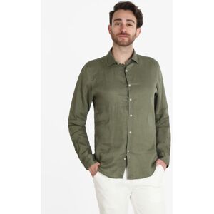 Guy Camicia uomo in lino a manica lunga Camicie uomo Verde taglia L