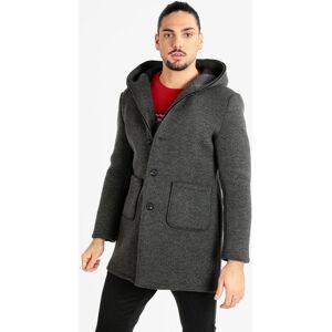 Ange Wear Cappotto misto lana da uomo con cappuccio Cappotto Classico uomo Grigio taglia XL