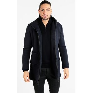 Ange Wear Cappotto misto lana da uomo con cappuccio Cappotto Classico uomo Blu taglia XL