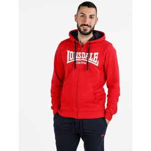 Lonsdale Felpa da uomo con cappuccio e zip Felpe uomo Rosso taglia L