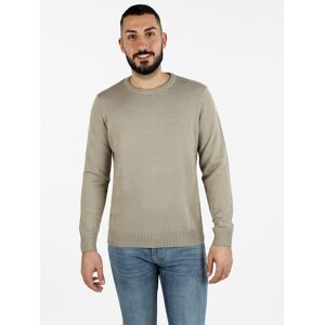 Navy Sail Maglione girocollo da uomo misto lana Maglioni uomo Beige taglia M