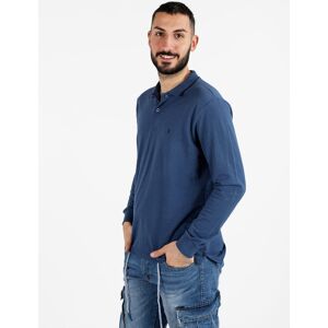 Coveri Polo da uomo a maniche lunghe in cotone Polo Manica Lunga uomo Blu taglia M