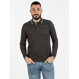 Navy Sail Polo in cotone a maniche lunghe con taschino Polo Manica Lunga uomo Grigio taglia XXL