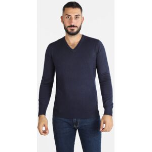 Baci & Abbracci Pullover uomo in maglia scollo a V Pullover uomo Blu taglia XL