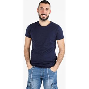 Ange Wear T-shirt girocollo da uomo in cotone T-Shirt Manica Corta uomo Blu taglia M