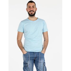 Ange Wear T-shirt girocollo da uomo in cotone T-Shirt Manica Corta uomo Blu taglia M