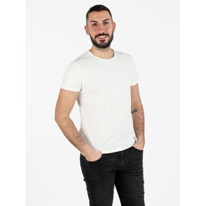 Ange Wear T-shirt girocollo da uomo in cotone T-Shirt Manica Corta uomo Bianco taglia S