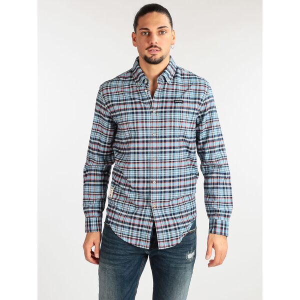 napapijri camicia a quadri da uomo in cotone camicie classiche uomo blu taglia xxl