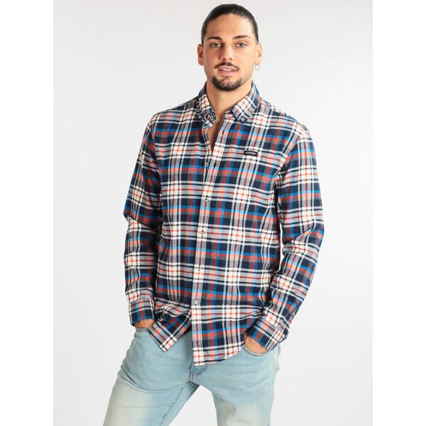 napapijri camicia a quadri da uomo in cotone camicie classiche uomo blu taglia m