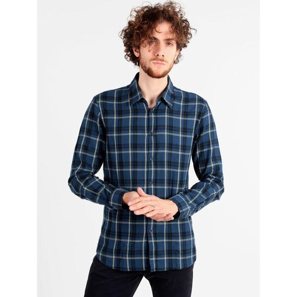 b-style camicia a quadri regular fit blu camicie classiche uomo