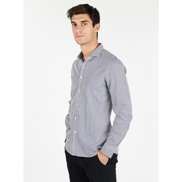 b-style camicia a righe in cotone camicie classiche uomo blu taglia m