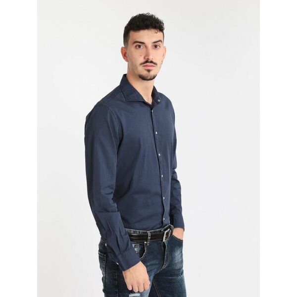 b-style camicia casual in cotone camicie classiche uomo blu taglia s