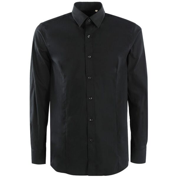 y.two camicia da uomo in misto cotone a maniche lunghe camicie classiche uomo nero taglia l