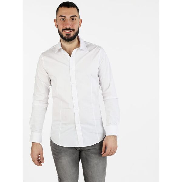 y.two camicia da uomo in misto cotone a maniche lunghe camicie classiche uomo bianco taglia xxl