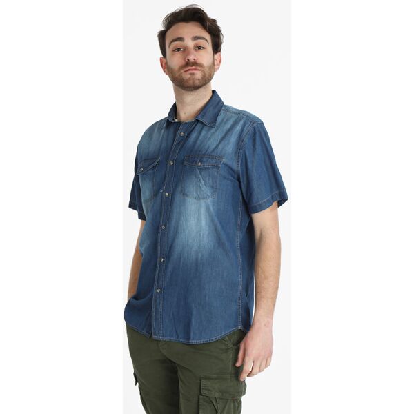 guy camicia di jeans da uomo a maniche corte camicie uomo jeans taglia s