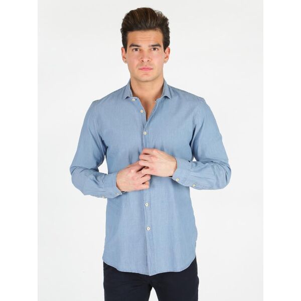 b-style camicia in cotone blu chiaro camicie classiche uomo blu taglia xl