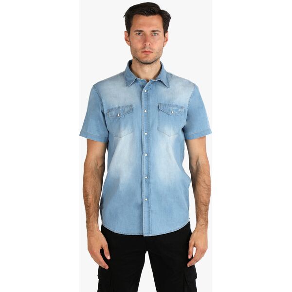 guy camicia in jeans da uomo a maniche corte camicie uomo jeans taglia 3xl