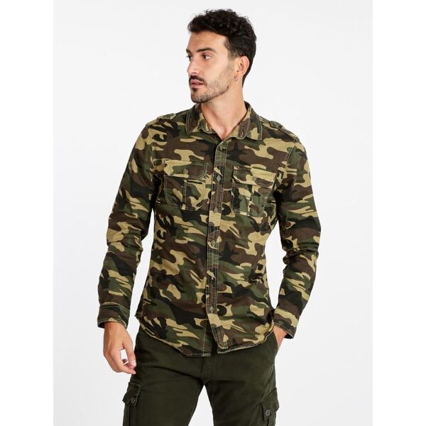 yes design camicia uomo militare manica lunga camicie classiche uomo beige taglia m