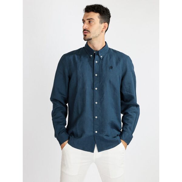 timberland camicia uomo misto lino a maniche lunghe camicie classiche uomo jeans taglia l