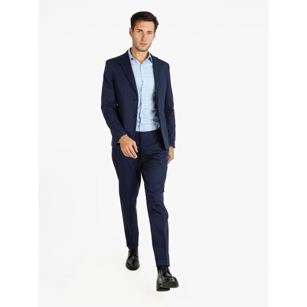 new marshll completo uomo in cotone tinta unita blazer uomo blu taglia 50