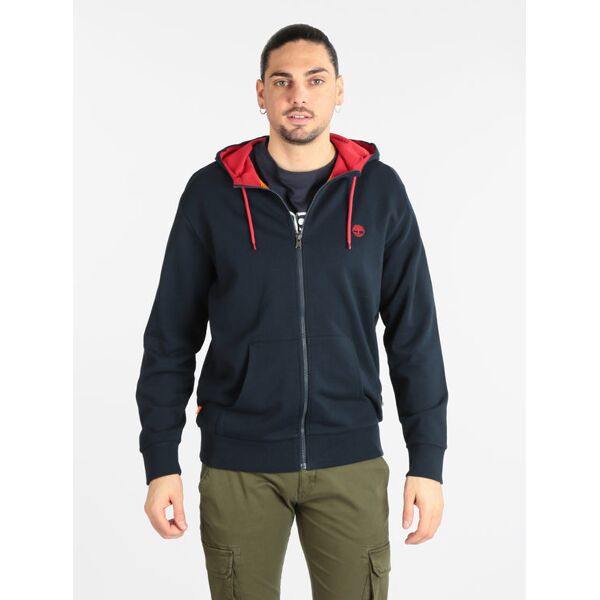 timberland felpa da uomo con zip e cappuccio felpe leggere uomo blu taglia m